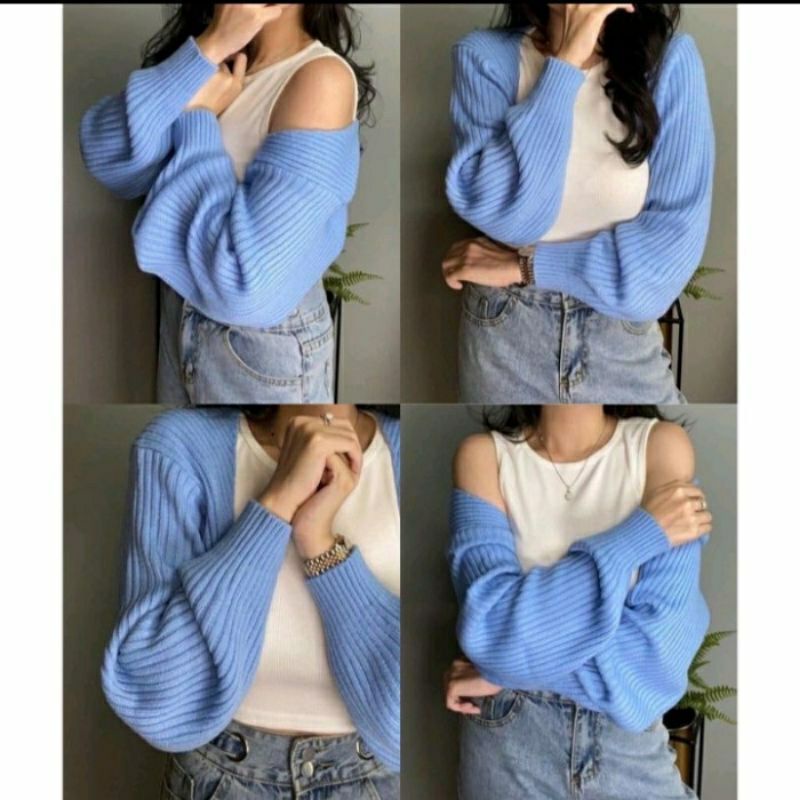 Cardi Liam Balero Rajut Crop Wanita