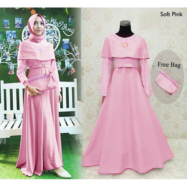 Baju Gamis Warna Pink Salem - Hijab Muslimah