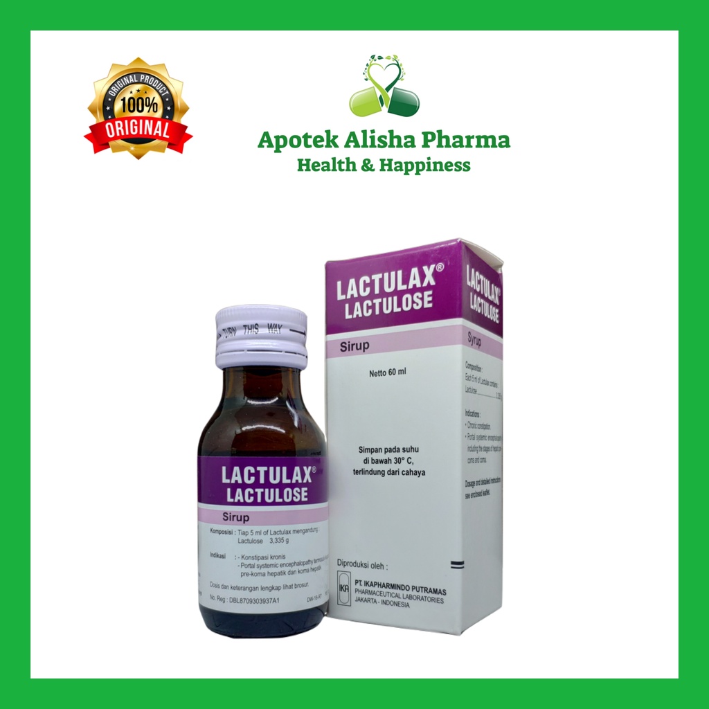 Lactulax Lactulose Sirup 60ml - Lactulak Laktulosa Syrup Obat Pencahar Melancarkan Susah BAB / Sembelit / Konstipasi / Laktulak