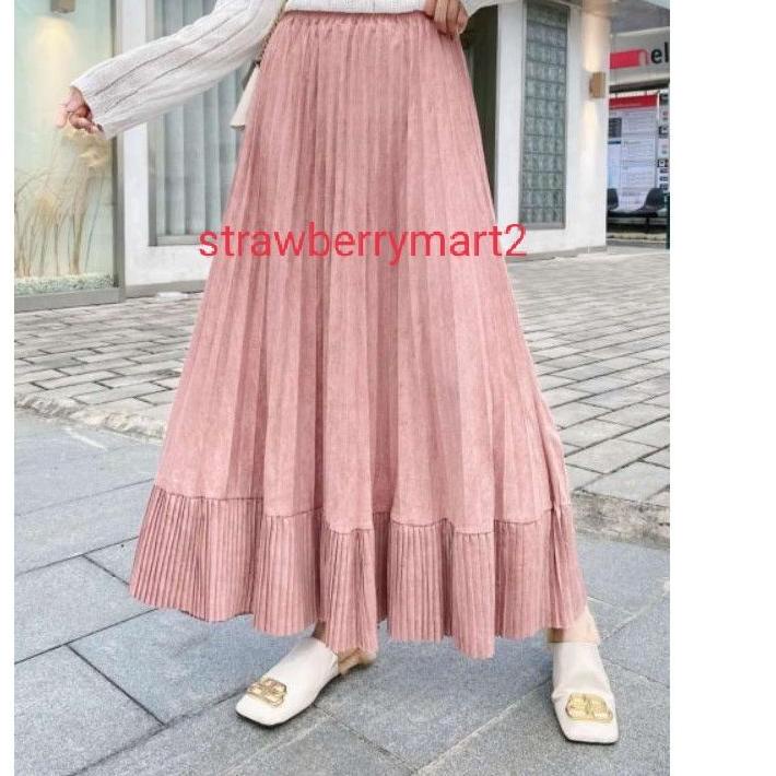 Terlaris ROK SUEDE PLISKET MODEL 6708 SUPER  ORIGINAL LONDON GIRL