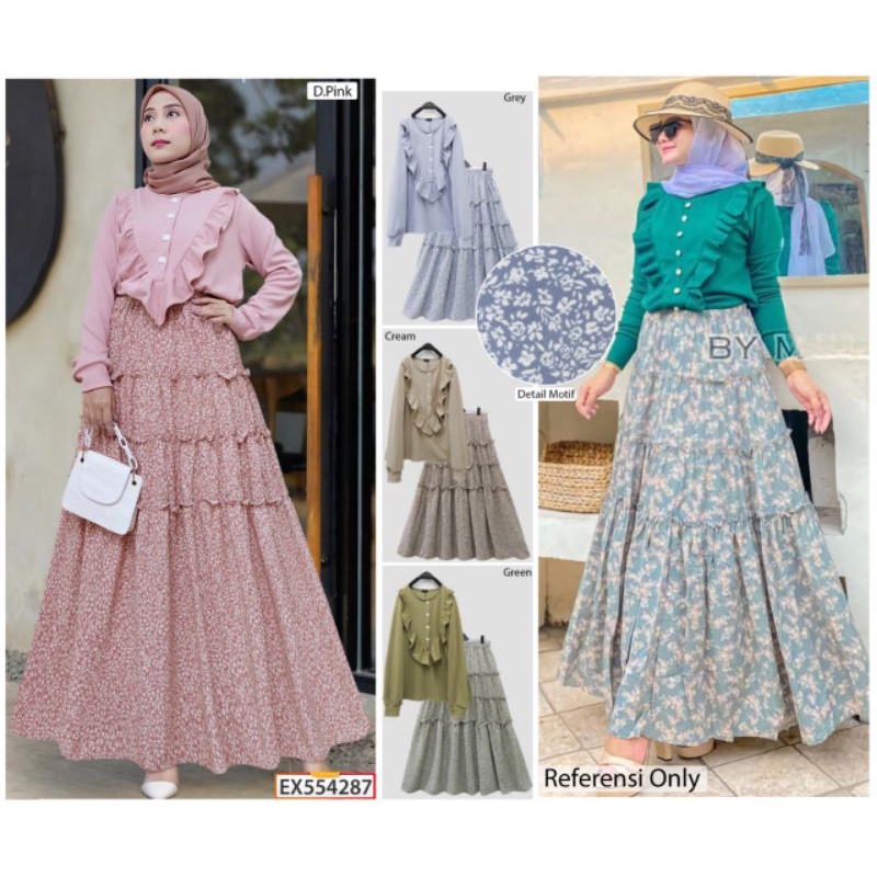 SETELAN ROK BUNGA AMANDA BY EXTU SET ROK