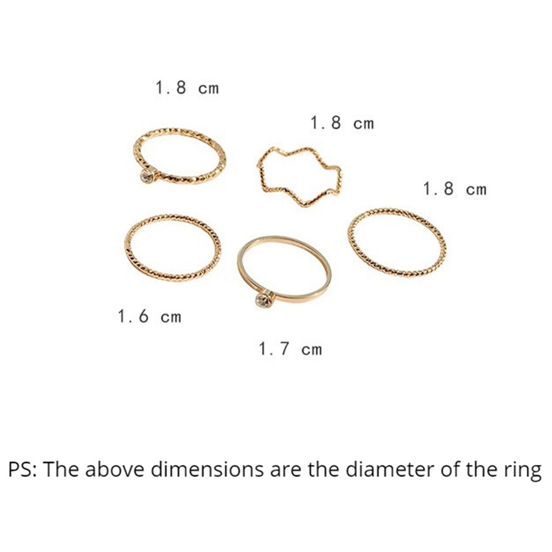 Set Cincin Jari Telunjuk Bentuk Bulat Geometris Gaya Selebriti Untuk Wanita