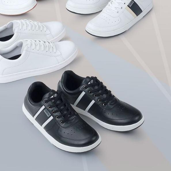 ✫ Sepatu Casual Sneakers Putih Hitam Pria Cowok Mills Series Kets Distro Premium Original ♧