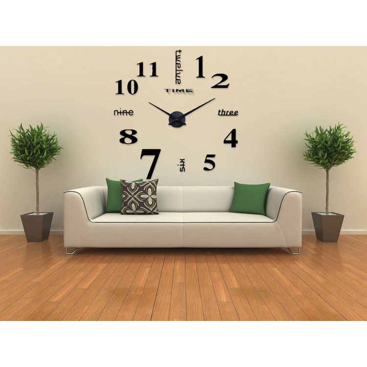 PROMO Jam Dinding DIY Giant Wall Clock Quartz Creative Design KALIGRAPI KALIGRAFI - Jam Dinding Besar DIY Giant Wall Clock Underline &amp; Angka 37 Inch - 50-60cm Model English Word - Model Roman 30 CM - ANGKA ROMAWI