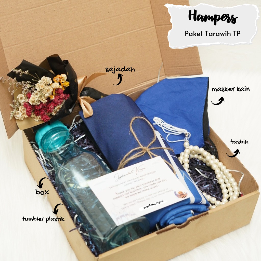 

Hampers Lebaran Hampers Idul Fitri Gift Box Alat Sholat + Tumbler Plastik