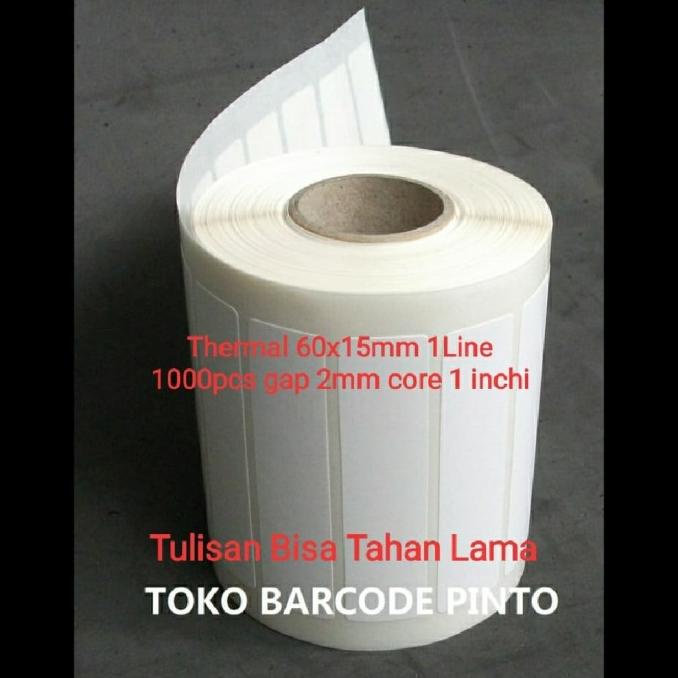 

SALE 60x15mm direct thermal 1line 1000pcs core1"gap2mm,Label stiker barcode