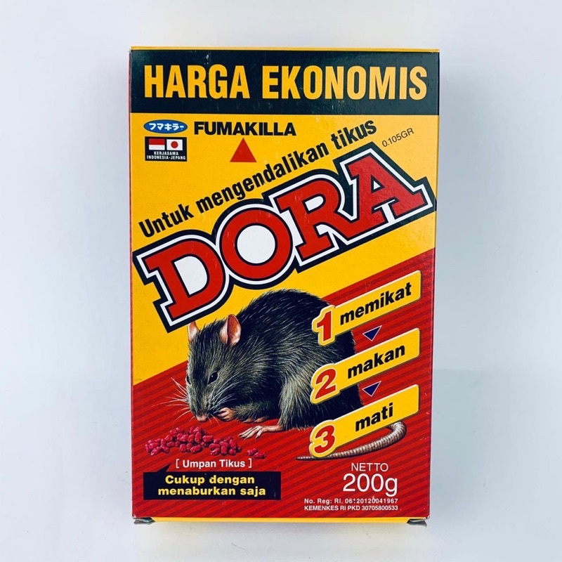 FUMAKILLA DORA RACUN TIKUS siap pakai-paling ampuh-tikus mati kering 50gr/ 100gr/ 200gr