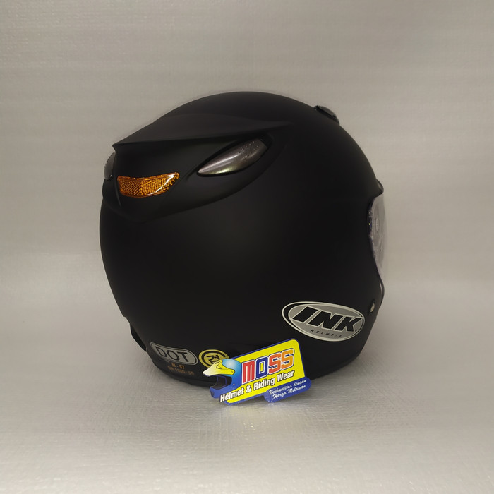 Helm INK Centro Polos Solid Hitam Doft | Halfface | Original-3