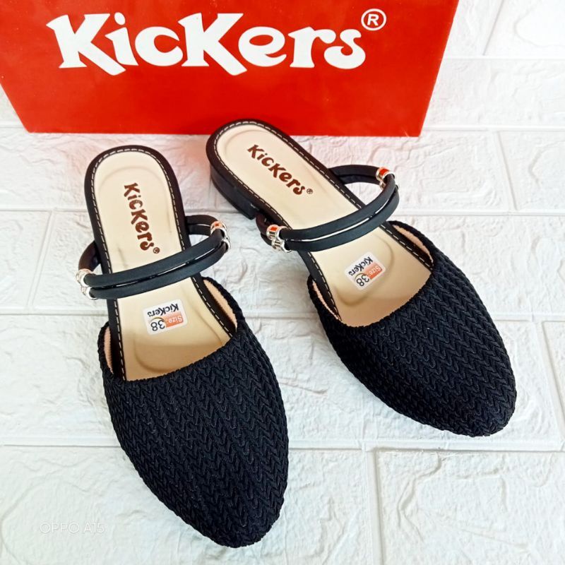 Sepatu Sandal wanita selop Rajut import terbaru-flat shoes Rajut Trendy Kekinian