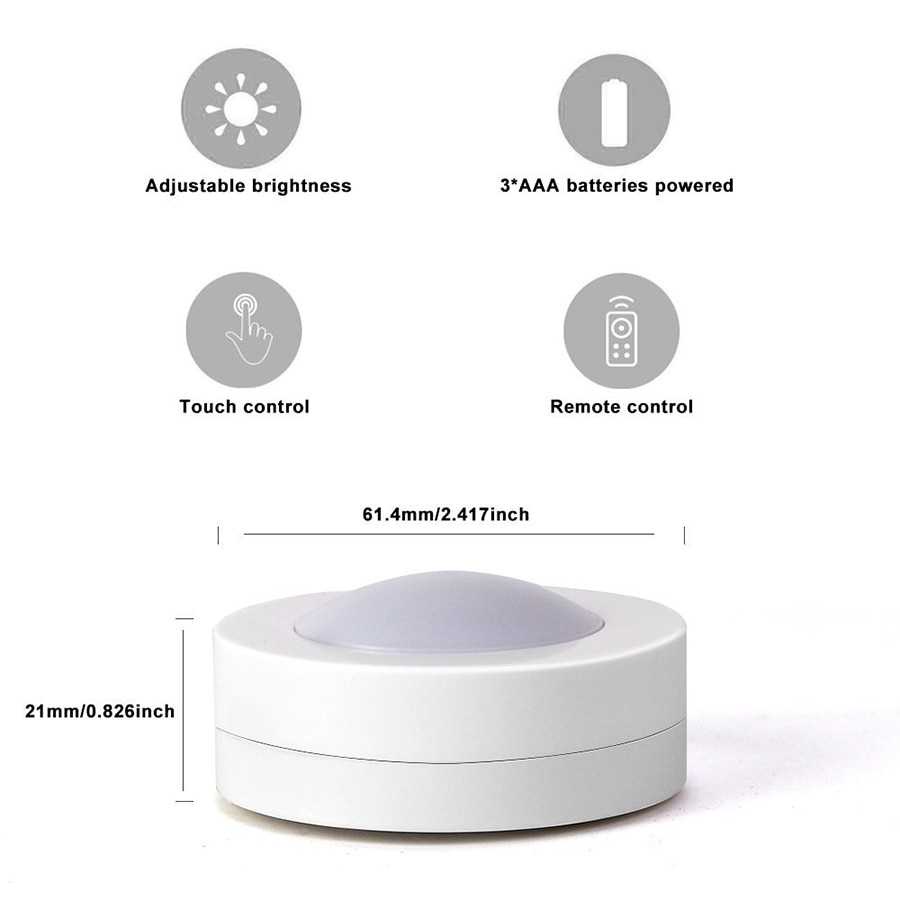 TD-DHA CANSHUO Lampu LED Kabinet Lemari Dimmable Touch Sensor Remote - YJ-904