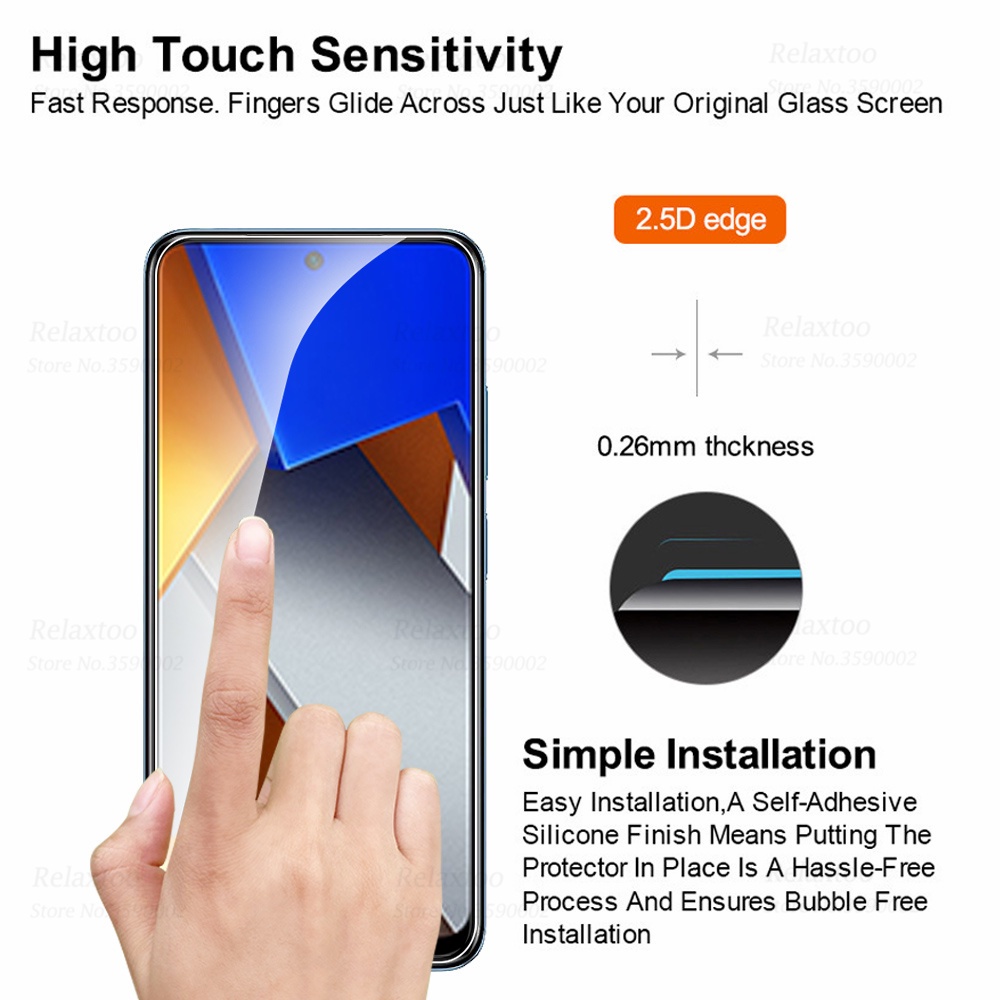 Pelindung Layar Tempered Glass Poco M4 Pro Paket 2 in 1