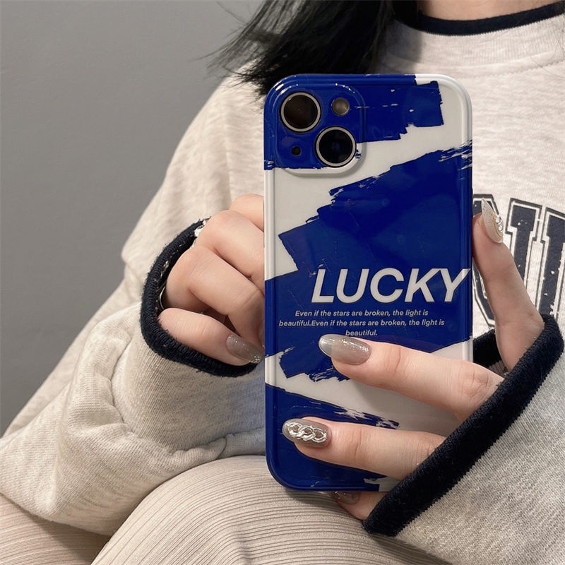 Klein Casing Soft Case Motif Grafitti Biru Untuk iPhone 12 / 13 / 11 Pro Max / X / Xs Max / Xr ikmdc