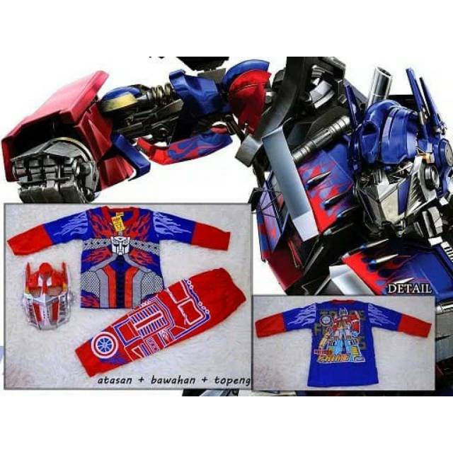 Baju anak kostum transformers robot gratis topeng mainan anak robot / baju anak transformers