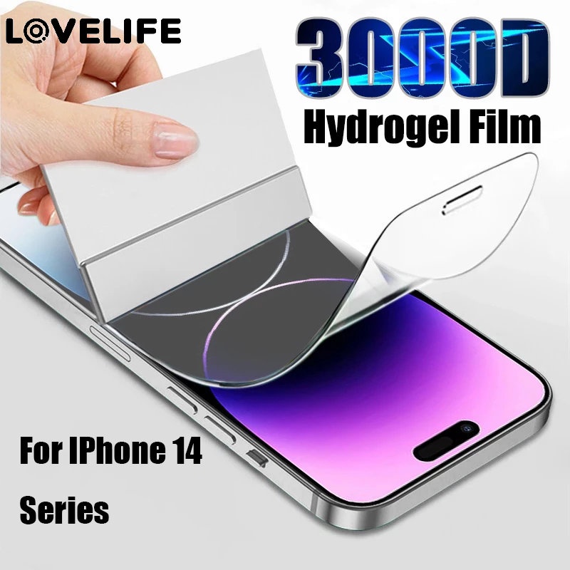 1pc Film Pelindung Layar Hydrogel TPU Anti Air / Sidik Jari Untuk IPhone 14 / 14Plus / 14pro / 14pro Max