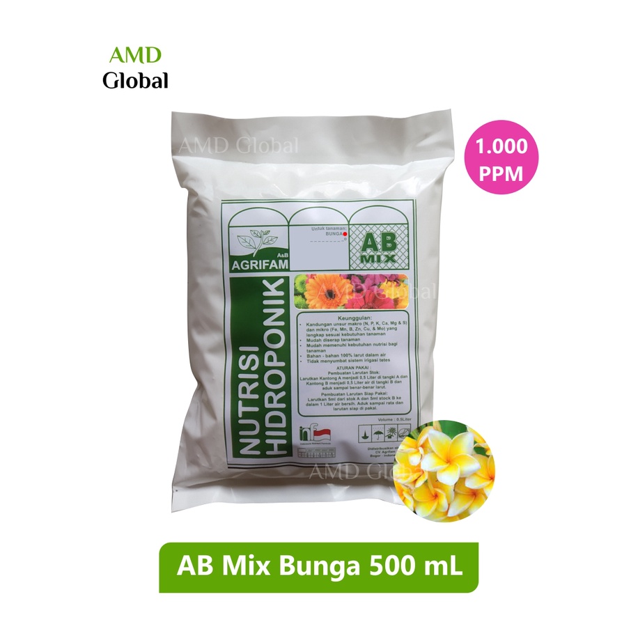Nutrisi Hidroponik AB Mix Bunga 500 ml