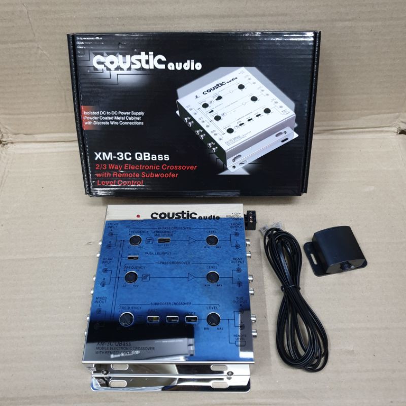 Crossover Aktif Coustic XM 3C Qbass - Remote Subwoofer Control  Cross over Audio Mobil Murah Coustic