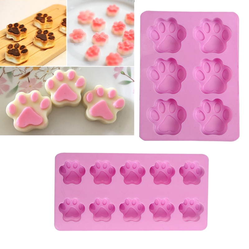 SIY  Cat Paw Footprint Mold Biscuit Cutting Module for Chocolate Candy Ice Cube Dog Treatsinteresting Biscuit Baking Mold