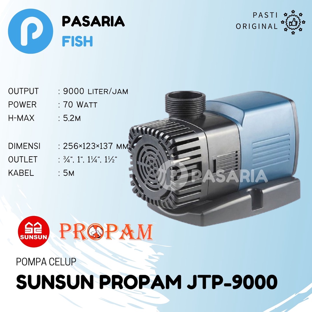 SUNSUN PROPAM JTP9000/JTP 9000 lph/liter per jam Pompa Celup Kolam Ikan Rendah/Hemat Daya/Watt