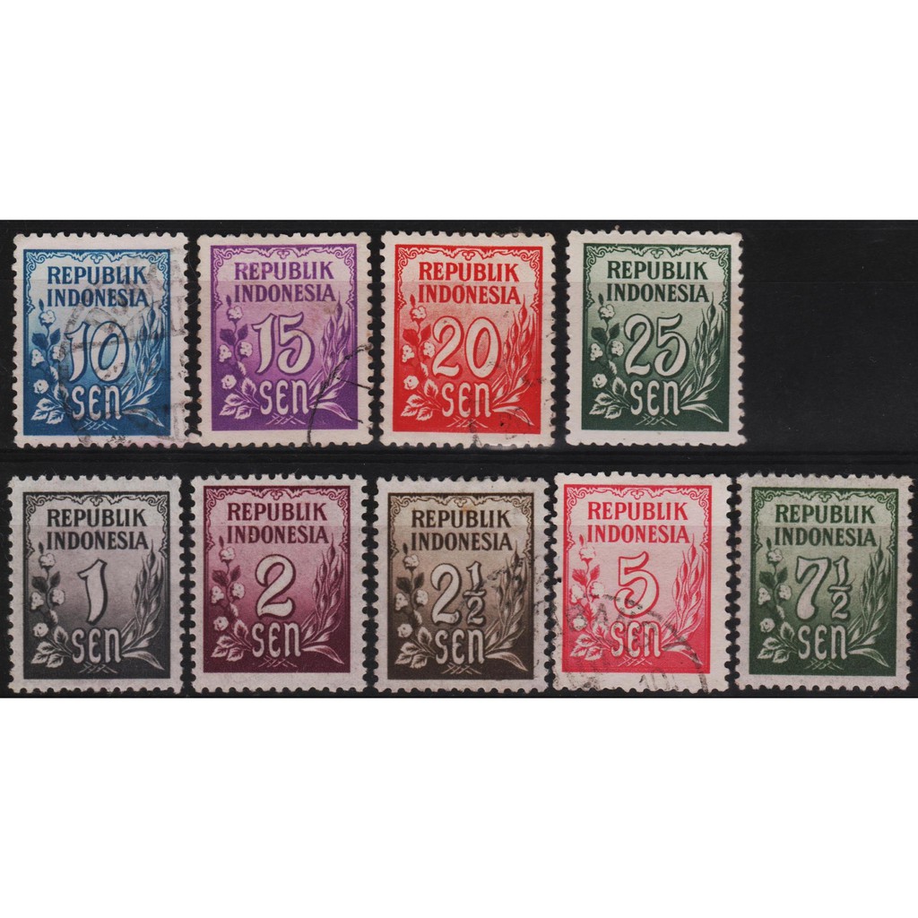 

Perangko Filateli C7 Indonesia MNH VFU 9v 19.02.1951 Rice & Cutton