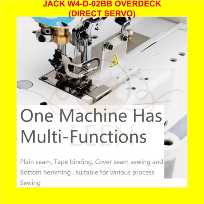 Mesin Overdeck Direct Servo Jack W4-D-02BB W 4 Overdek Jahit Kaos LEEN