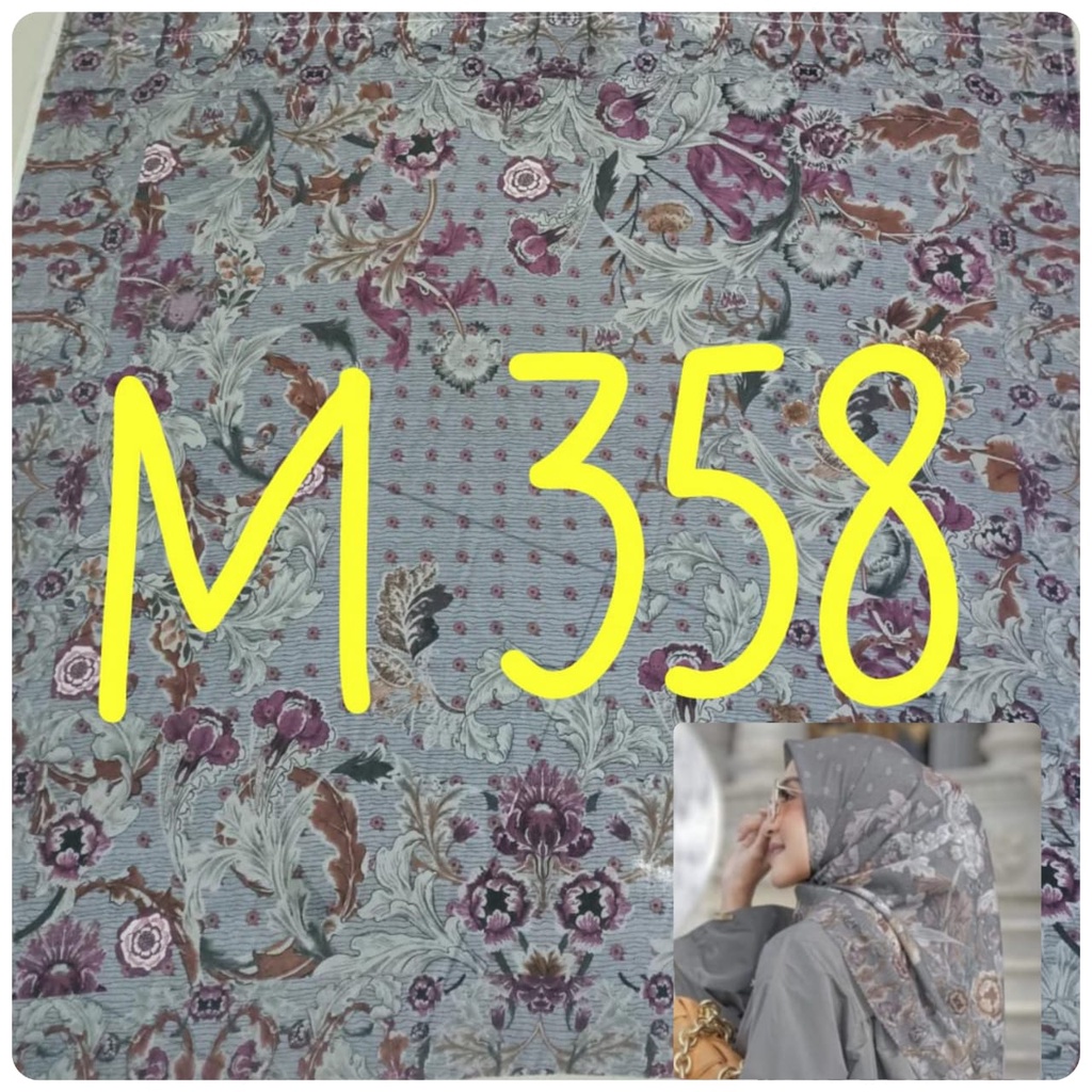 BESTSELLER Hijab Segiempat Voal Motif Printing Lasercut Kerudung Motif Square Grosir Jilbab Murah NN hijab-M358