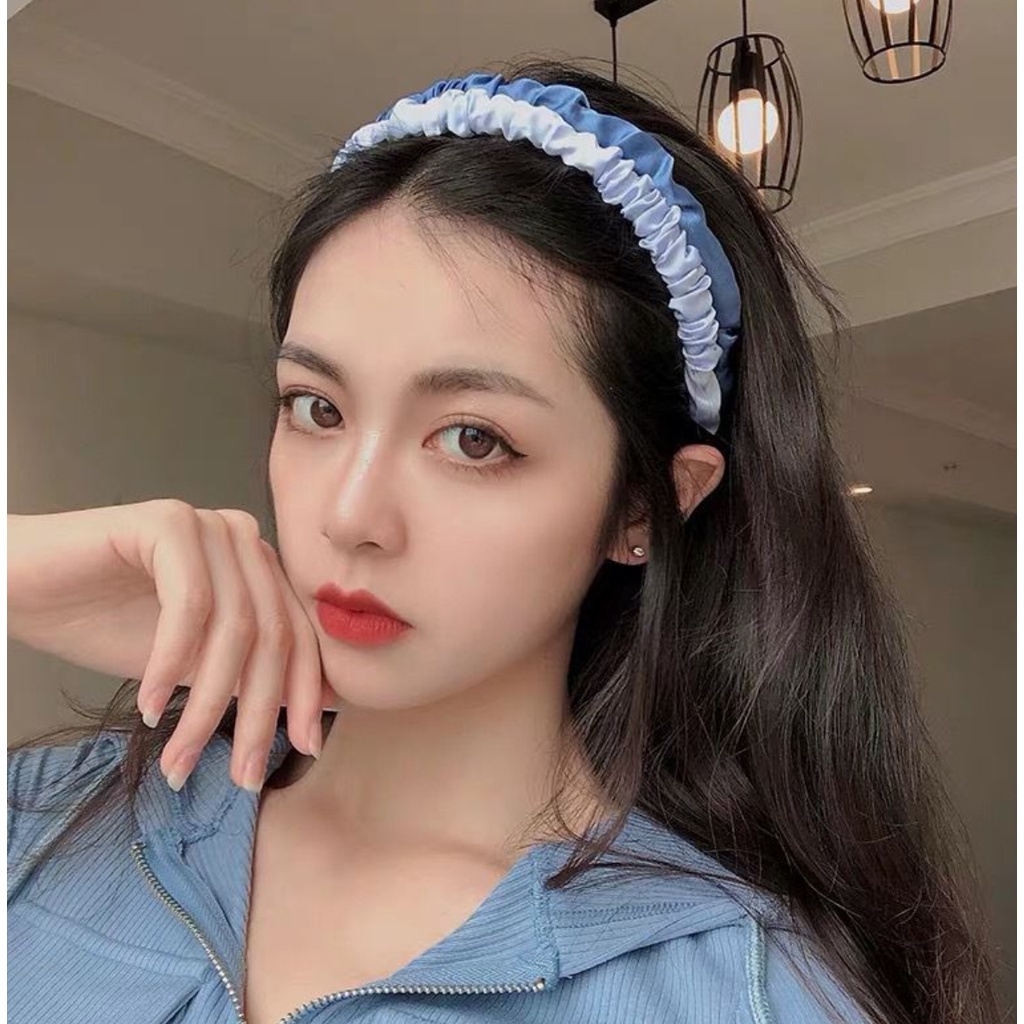 PA Bando Korea Kerut Wanita Aksesoris Fashion Wanita / headband Bandana Scrunchie Korea Aneka Warna IR058