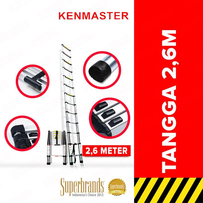 Kenmaster Tangga Telescopik Single Telescopic 2.6 Meter KM-108D
