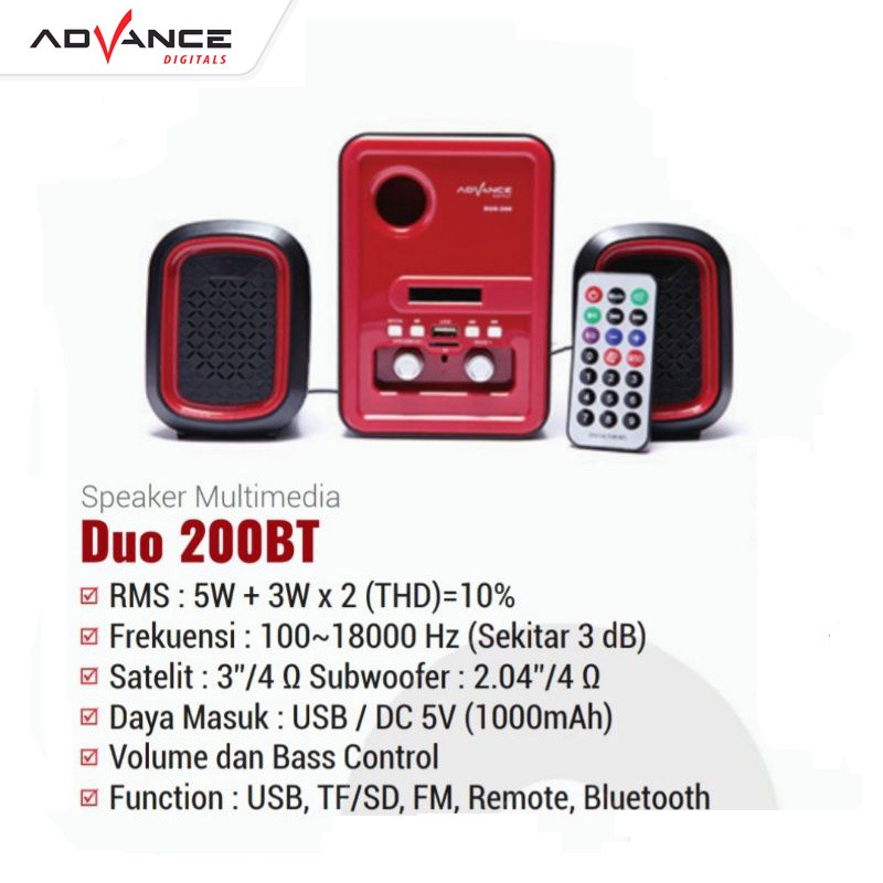 Trend-Advance Duo 200BT Speaker Multimedia Bluetooth