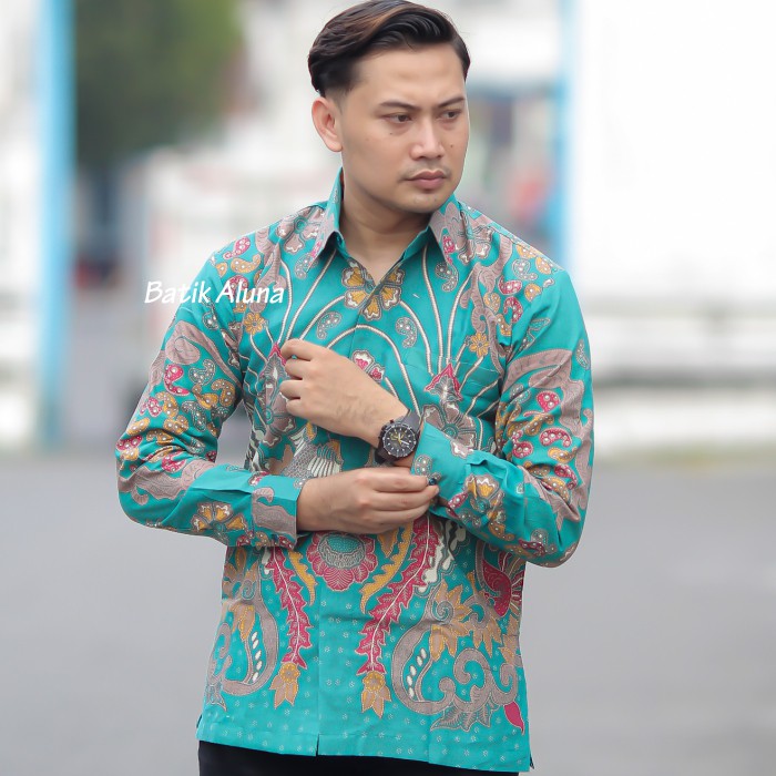 Batik pria lengan panjang Kemeja Atasan Baju batik pria laki laki lengan panjang premium cowok solo