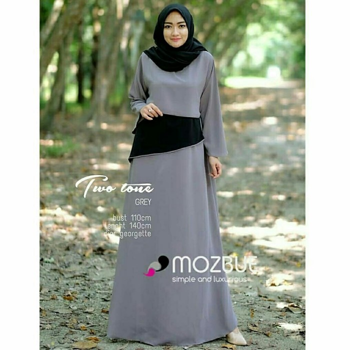 Maxy Twotone Busana Muslim Modern Baju Muslim Wanita