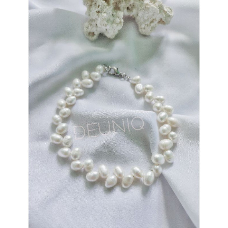 Accessories fashion* Gelang untai full mutiara air tawar asli