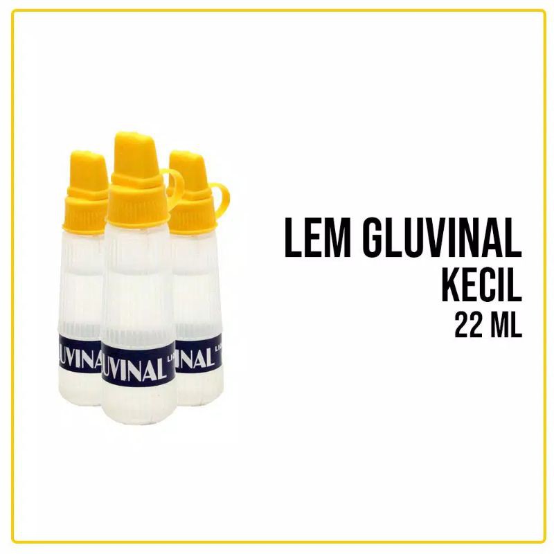 Lem Kertas/Lem Cair Gluvinal kecil 75ml dan 22ml