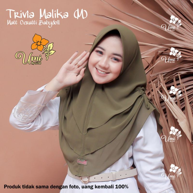 Jilbab Instan Cerutti Babydoll Trivia Malika || Jilbab Tiga Layer Cerutti Original GJM