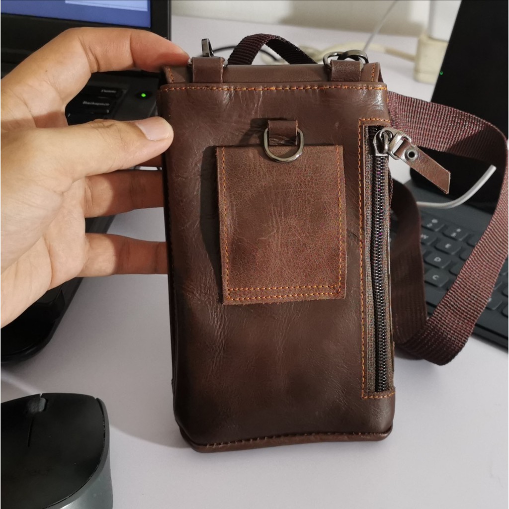 Dompet HP pinggang kulit asli premium