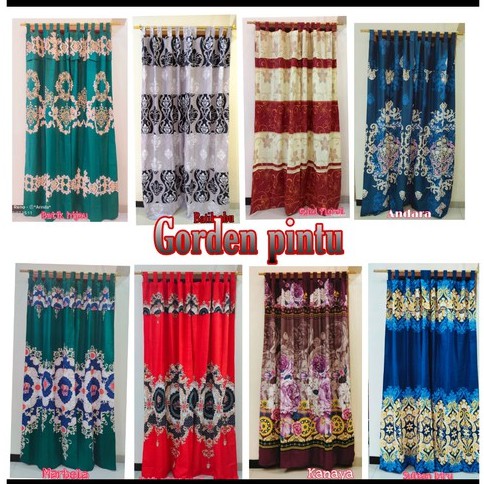 GORDEN PINTU MOTIF BATIK DAN BUNGA UK 80 x 200 CM