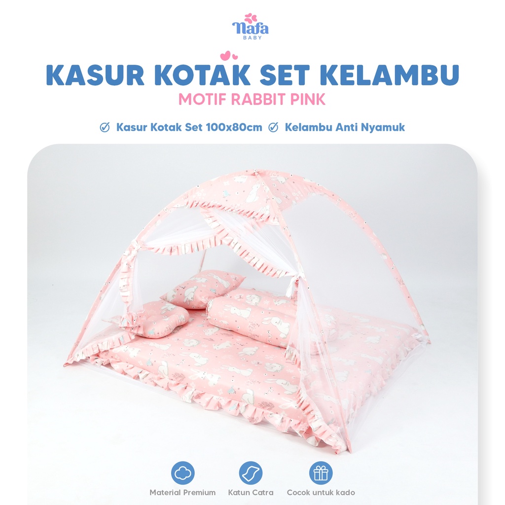 NAFA BABY - Kasur Bayi Kotak Include Kelambu Tenda Bayi | Perlengkapan Tidur Bayi