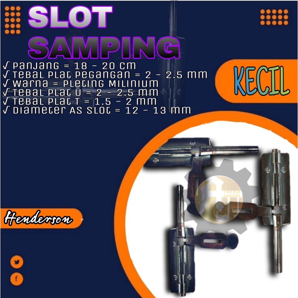 GRENDEL GEMBOK SLOT SAMPING KECIL HENDERSON TERMURAH