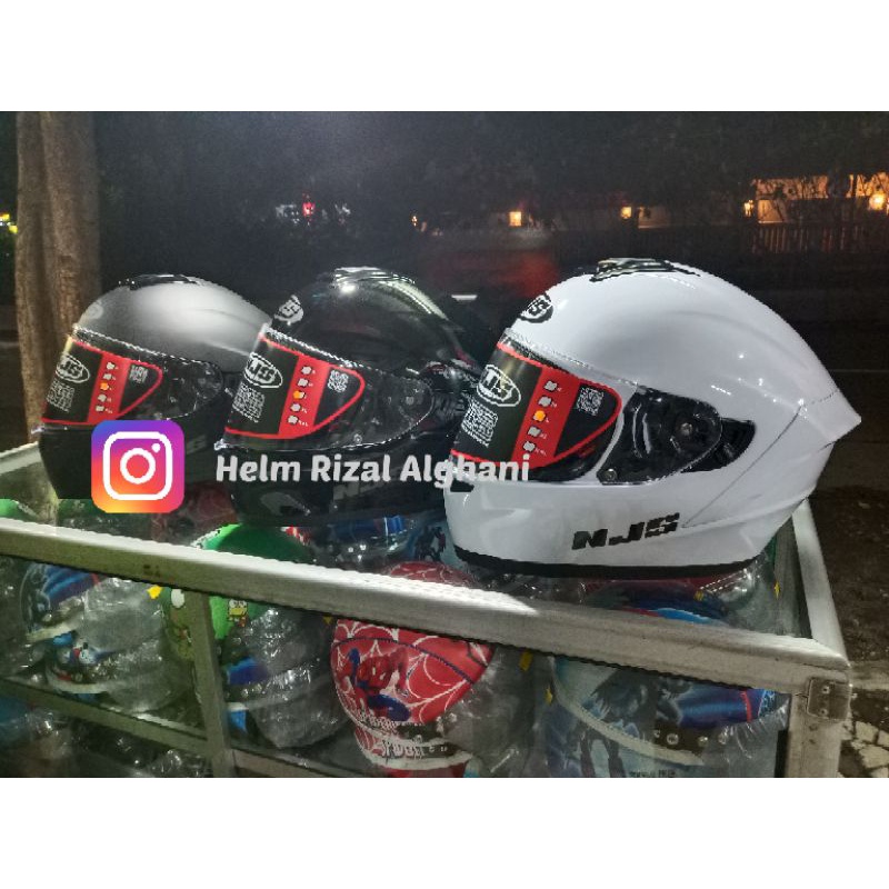 0NJS ZX-1 Solid Helm Fullface Helm NJS ZX1 Polos Flat Visor