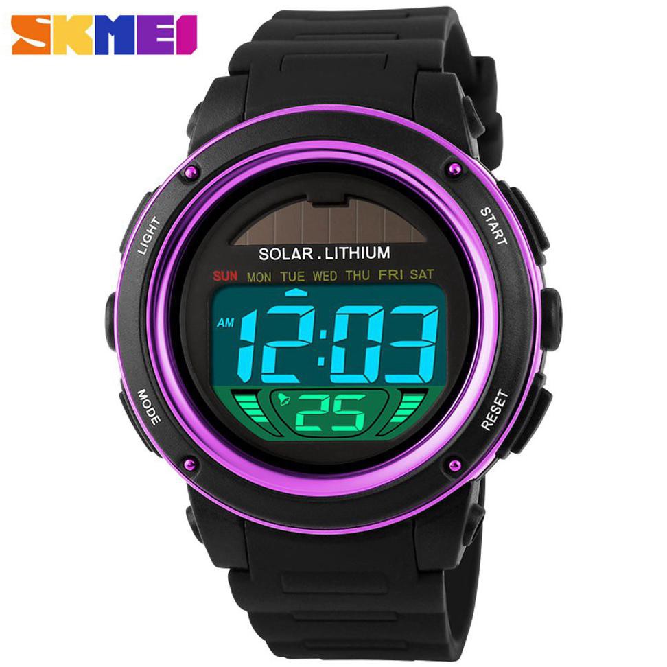 Jam Tangan Pria Wanita SKMEI 1096 Solar Powered Digital 50M Waterproof