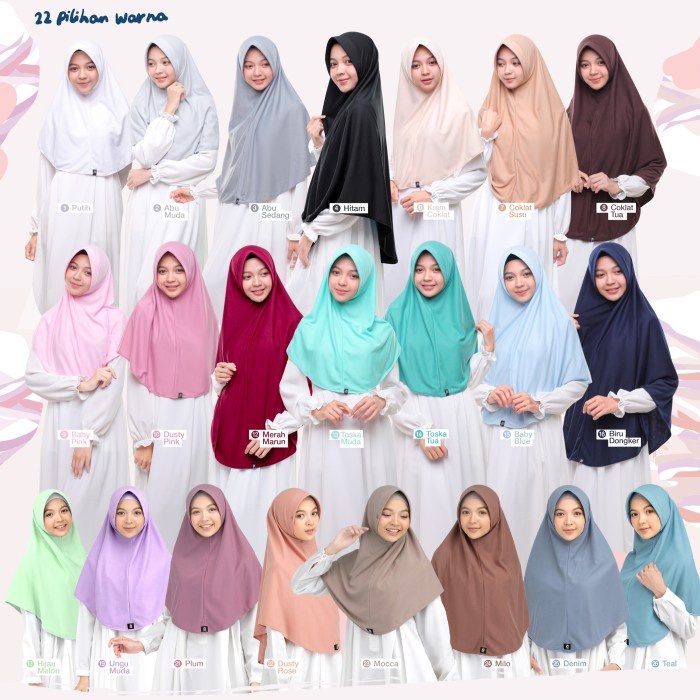 Jilbab Afra - Amira Ukuran L (Bergo Antem Kaos)