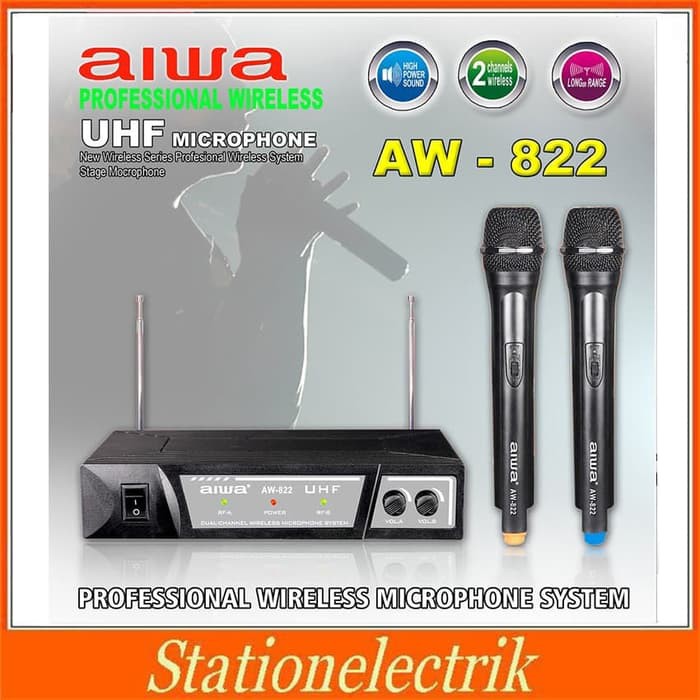 Microphone Wireless Aiwa 822 Microphone Wireless Aiwa AW 822