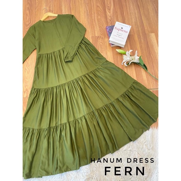 Hanum dress premium / dress polos / dress busui / gamis busui / dress rayon twill / dress hitam polos / BISACOD-FERN
