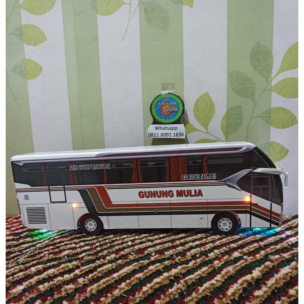 miniatur bus bis SR2 GUNUNG MULIA PLUS LAMPU