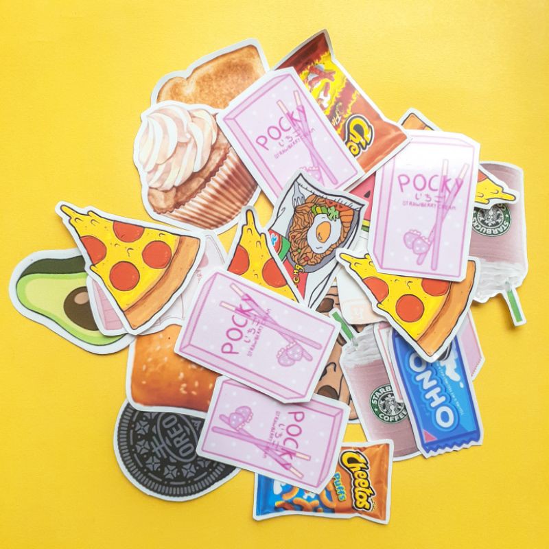 

15 pcs Sticker Deco tumblr aesthetic 'Jajan yuk' (sudah di cut)