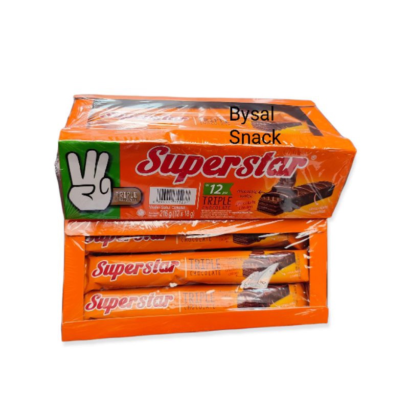 

Superstar Roma wafer Coklat 1 box 12pcs wafer jadul brebes