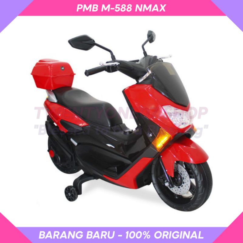 Mainan Motor Aki Anak NMAX PMB M-588 M588 Raid Gas Injak Musik Lampu Bagasi
