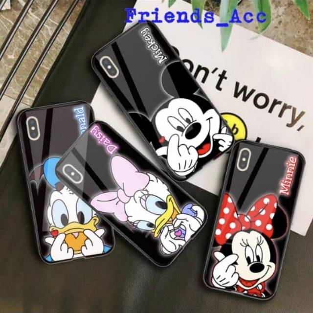 SAMSUNG A10 , SAMSUNG A20 / A30 , A50 , A70 , M10 ,M20 PREMIUM CASE CASING GLASS MOTIF MICKEY DISNEY