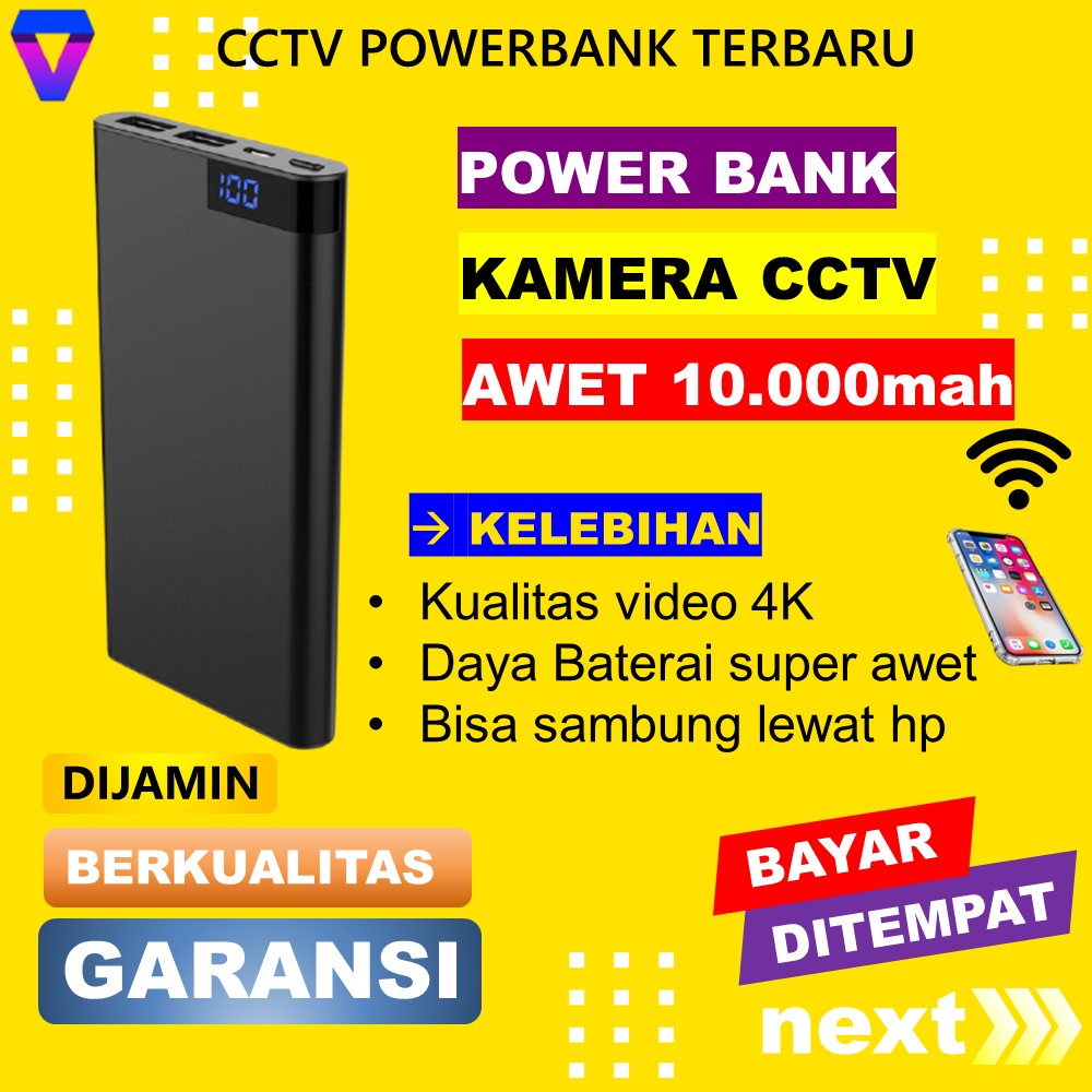 KAMERA PENGINTAI KECIL CCTV MINI TERSEMBUNYI WIFI TANPA KABEL SPY CAM IP HIDDEN CAMERA OUTDOOR JARAK JAUH MATAMATA PENGINTIP BENTUK POWER BANK TERHUBUNG HP FULL HD TERBARU JS146