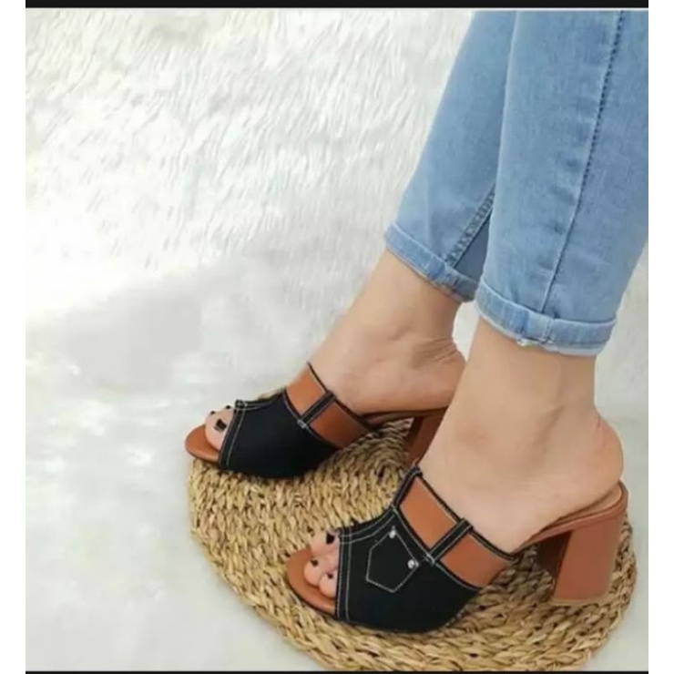 Zhara Shoes sandal hak tahu Levis terbaru