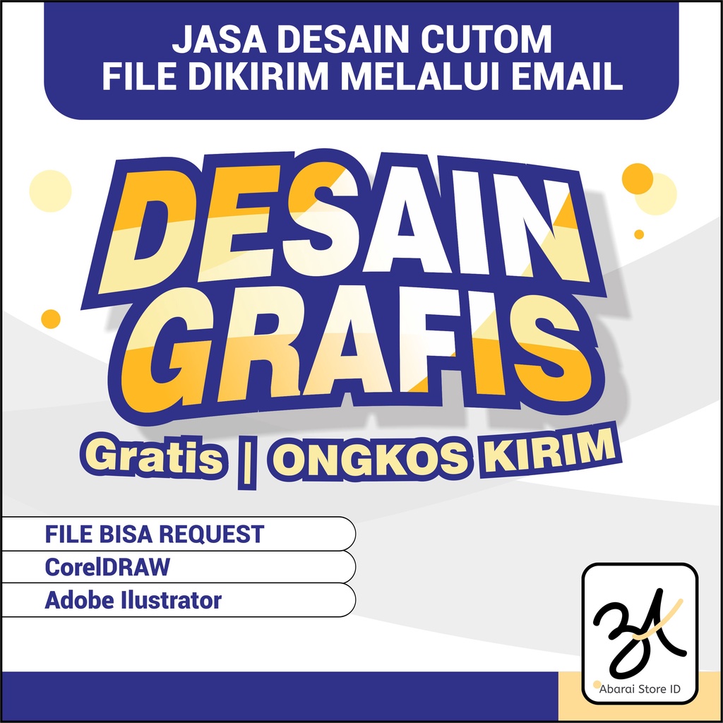 Jasa Desain Online Produk Abaraistore.id / Stiker Label Produk Custom / Olshop / Logo / Poster / Pho